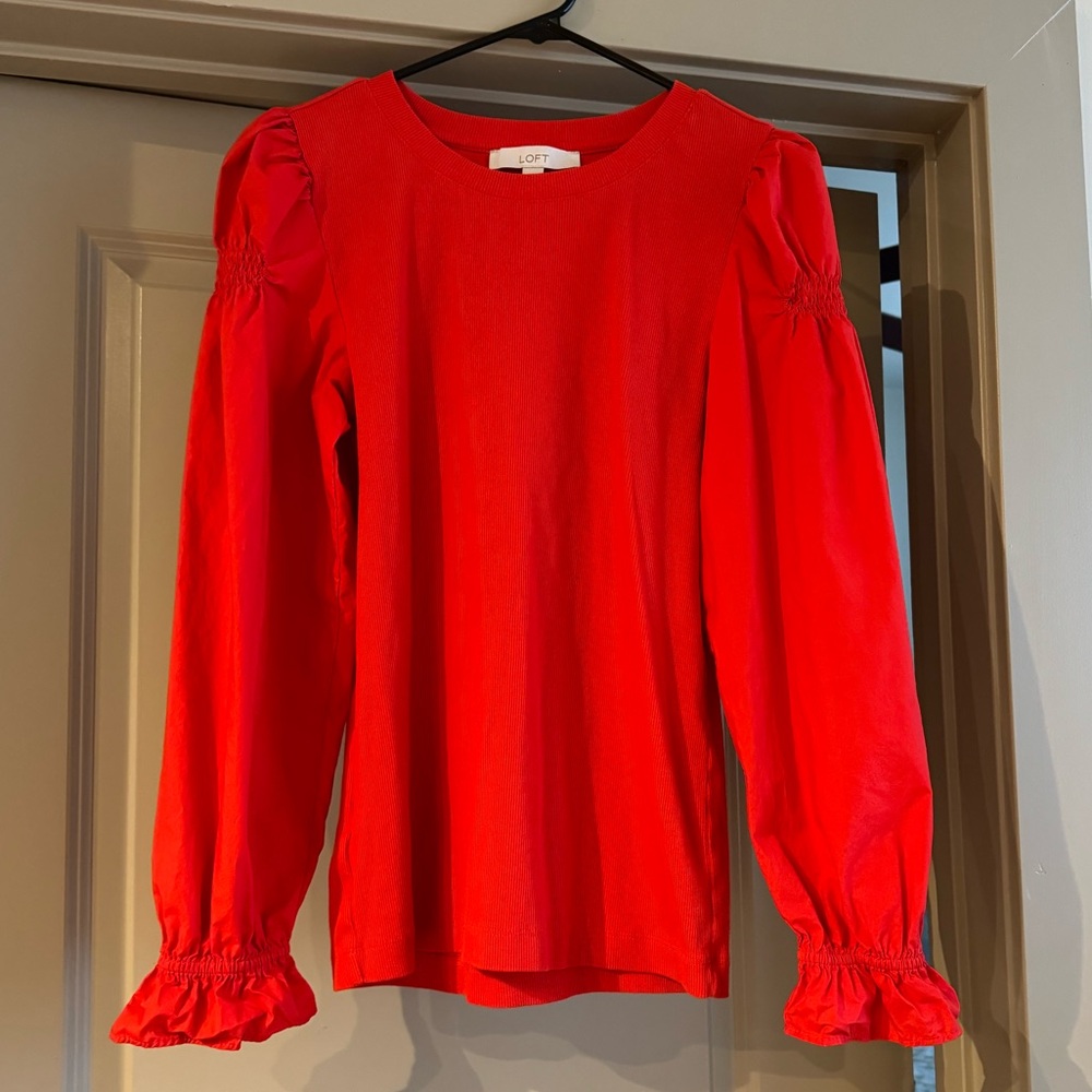 Red Puff Sleeve Top